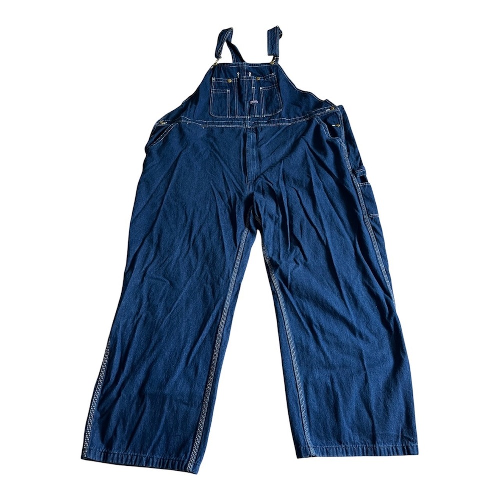 Big Smith Mens Blue Denim Bib Overalls 54x30 Medium Wash Workwear Cotton